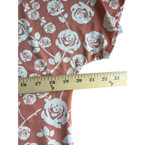 LuLaRoe Maria Floral Maxi Dress Pink & White Short Sleeve Large - Picture 10 of 15